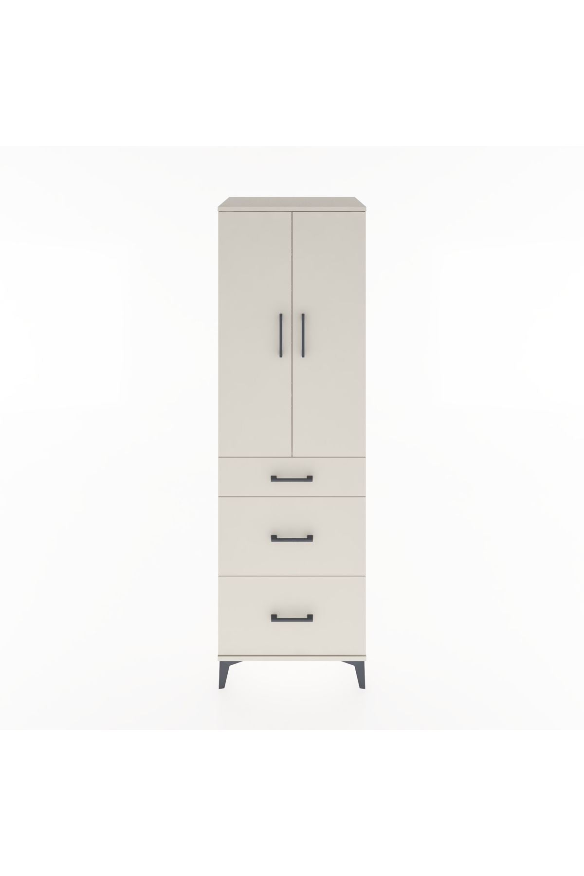 Hyperion Dolap Tek Raflı 3 Çekmeceli Tek Askılı 60x44x195 Aytaşı-Aytaşı