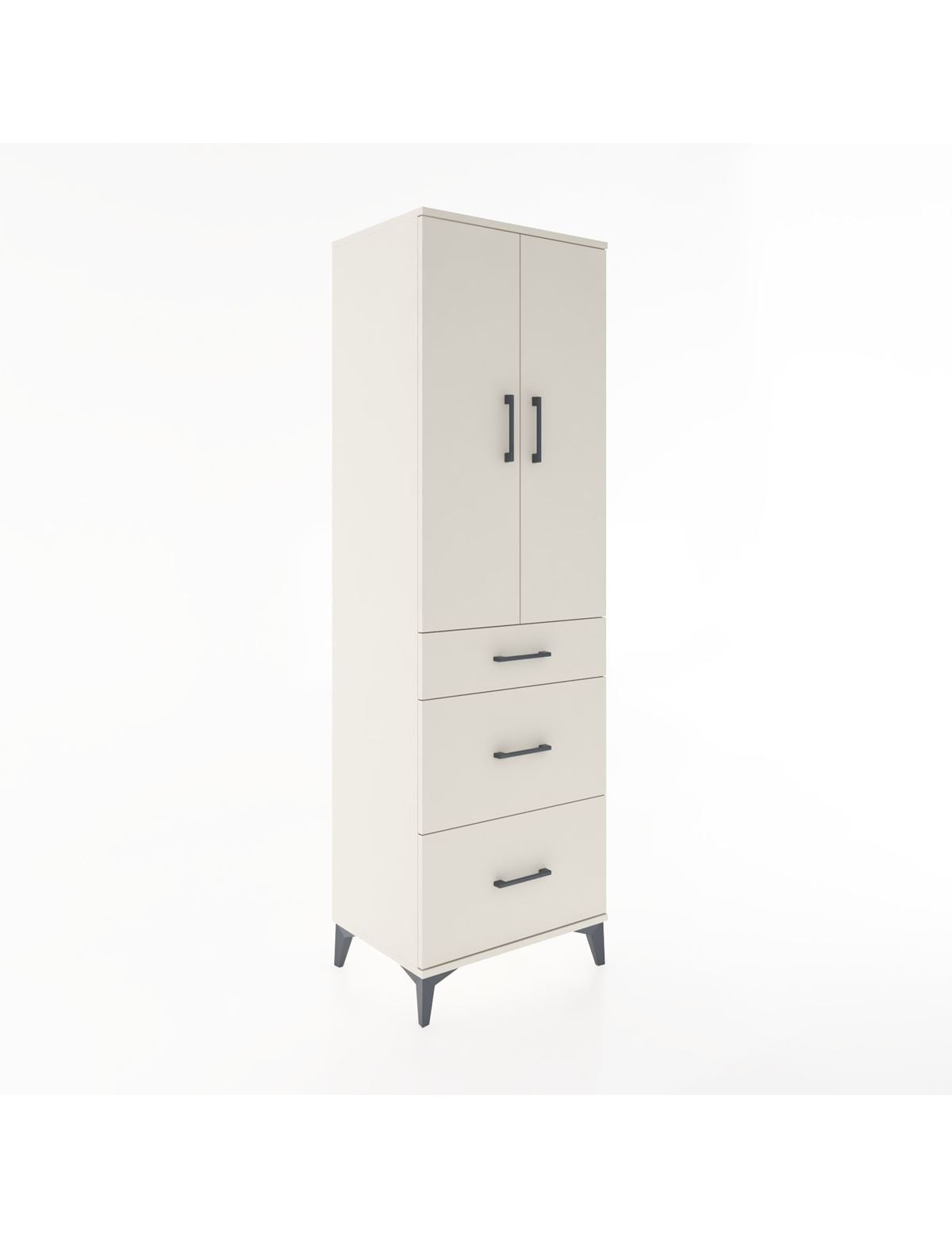 Hyperion Dolap Tek Raflı 3 Çekmeceli Tek Askılı 60x44x195 Aytaşı-Aytaşı