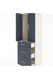 Hyperion Dolap Tek Raflı 3 Çekmeceli Tek Askılı 60x44x195 Aytaşı-Antrasit