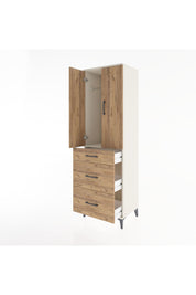 Hyperion Dolap Tek Raflı 3 Çekmeceli Tek Askılı 60x44x195 Aytaşı-Çam