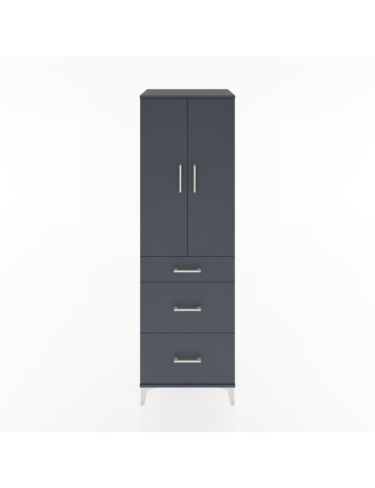 Hyperion Dolap Tek Raflı 3 Çekmeceli Tek Askılı 60x44x195 Antrasit-Antrasit