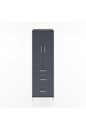 Hyperion Dolap Tek Raflı 3 Çekmeceli Tek Askılı 60x44x195 Antrasit-Antrasit