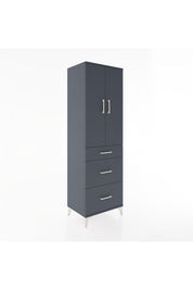 Hyperion Dolap Tek Raflı 3 Çekmeceli Tek Askılı 60x44x195 Antrasit-Antrasit