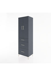 Hyperion Dolap Tek Raflı 3 Çekmeceli Tek Askılı 60x44x195 Antrasit-Antrasit