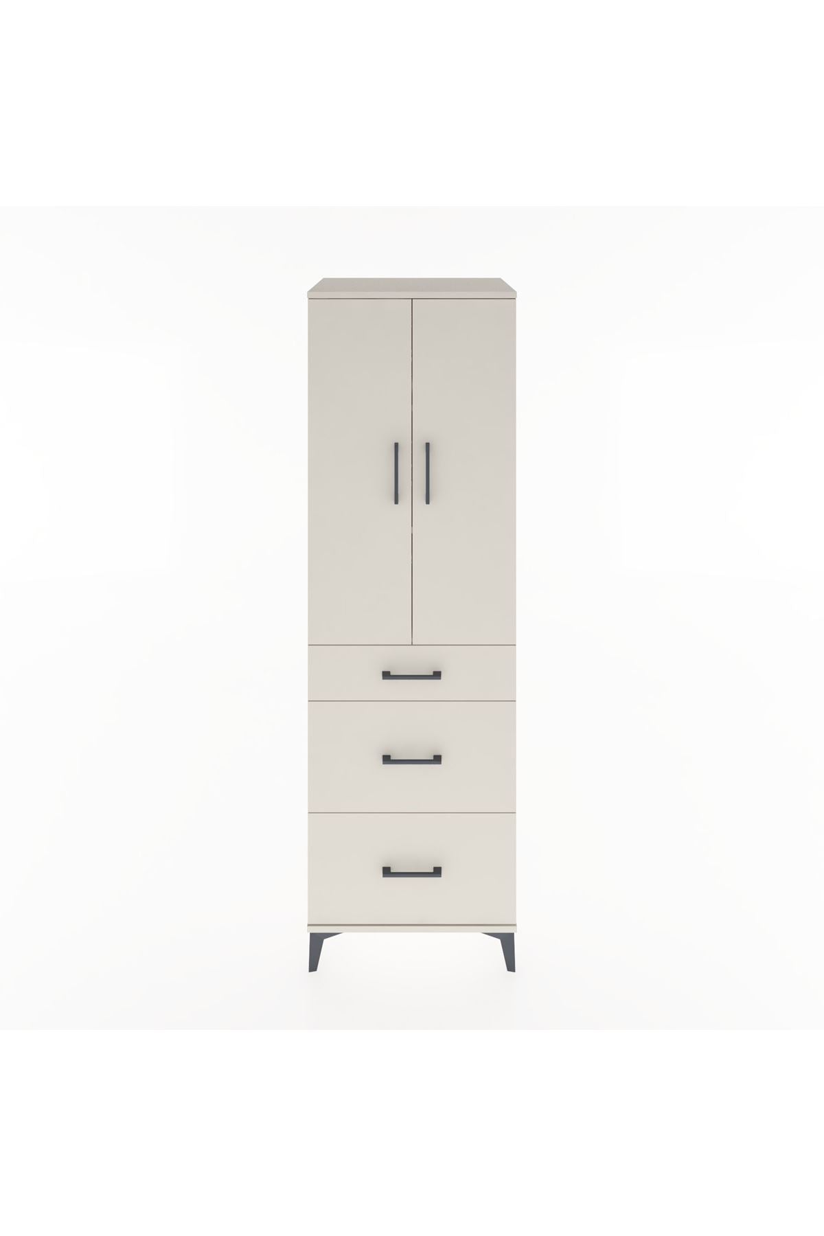 Hyperion Dolap 3 Raflı 3 Çekmeceli 2 Kapaklı 60x44x195 Aytaşı-Aytaşı