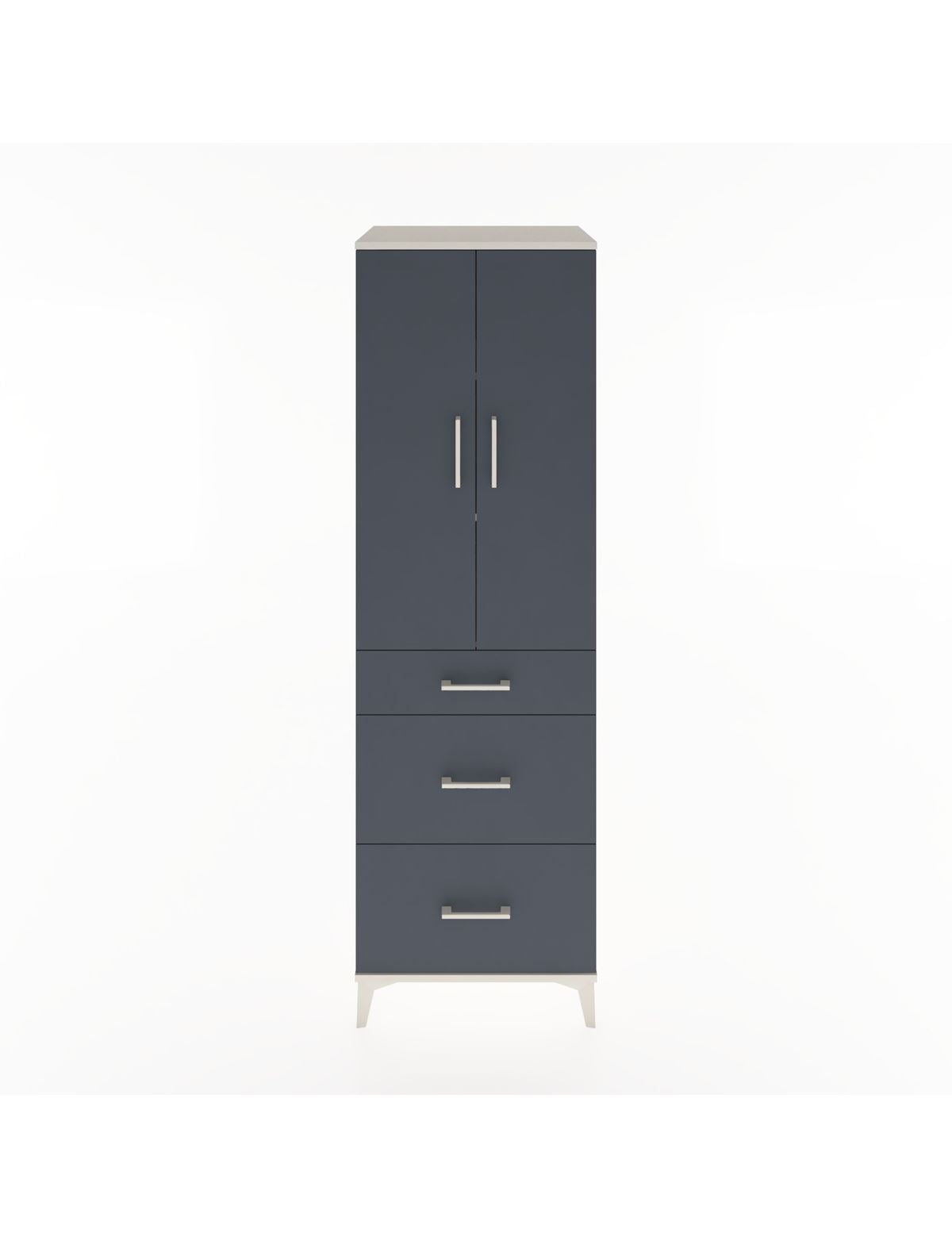 Hyperion Dolap 3 Raflı 3 Çekmeceli 2 Kapaklı 60x44x195 Aytaşı-Antrasit