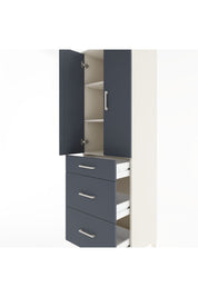 Hyperion Dolap 3 Raflı 3 Çekmeceli 2 Kapaklı 60x44x195 Aytaşı-Antrasit