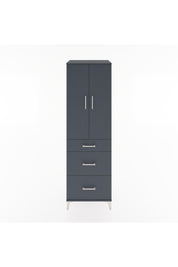 Hyperion Dolap 3 Raflı 3 Çekmeceli 2 Kapaklı 60x44x195 Antrasit-Antrasit
