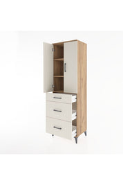 Hyperion Dolap 3 Raflı 3 Çekmeceli 2 Kapaklı 60x44x195 Çam-Aytaşı