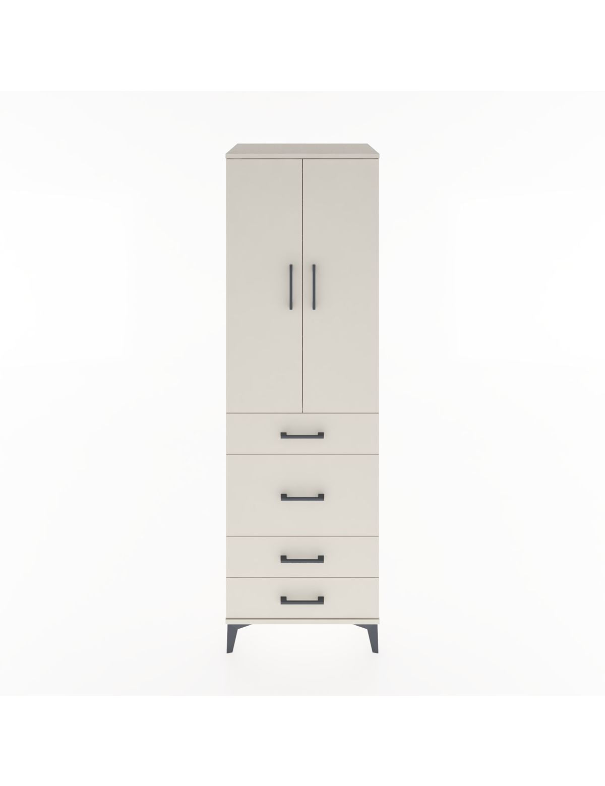 Hyperion Dolap Tek Raflı 4 Çekmeceli Tek Askılı 60x44x195 Aytaşı-Aytaşı