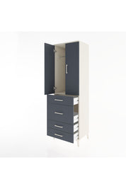 Hyperion Dolap Tek Raflı 4 Çekmeceli Tek Askılı 60x44x195 Aytaşı-Antrasit