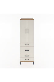 Hyperion Dolap Tek Raflı 4 Çekmeceli Tek Askılı 60x44x195 Çam-Aytaşı