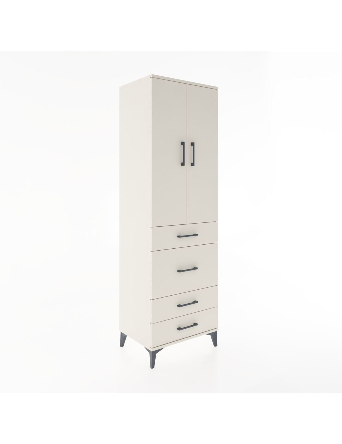 Hyperion Dolap 3 Raflı 4 Çekmeceli 2 Kapaklı 60x44x195 Aytaşı-Aytaşı