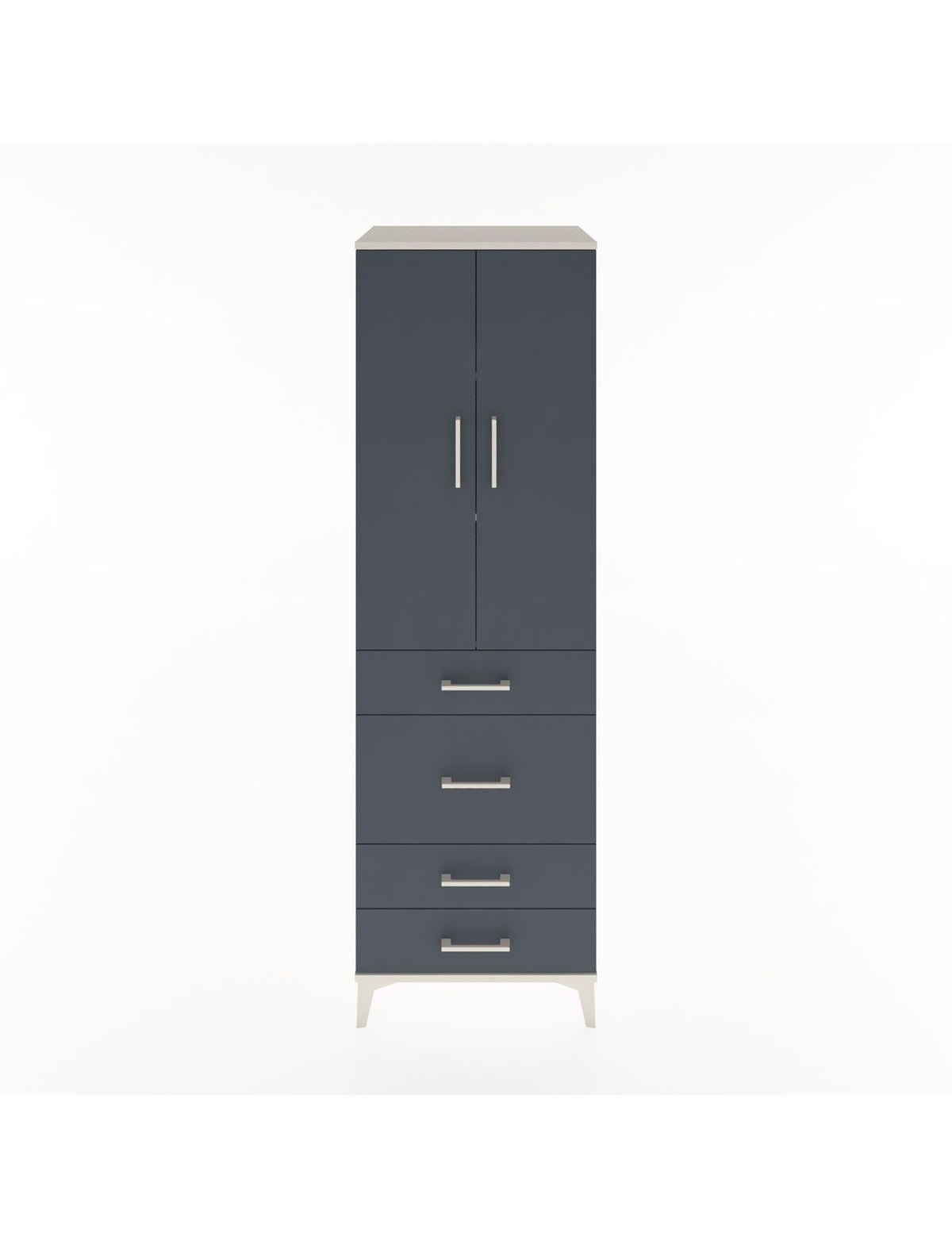 Hyperion Dolap 3 Raflı 4 Çekmeceli 2 Kapaklı 60x44x195 Aytaşı-Antrasit