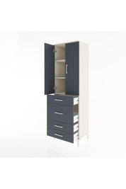 Hyperion Dolap 3 Raflı 4 Çekmeceli 2 Kapaklı 60x44x195 Aytaşı-Antrasit
