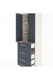 Hyperion Dolap 3 Raflı 4 Çekmeceli 2 Kapaklı 60x44x195 Aytaşı-Antrasit