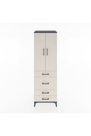 Hyperion Dolap 3 Raflı 4 Çekmeceli 2 Kapaklı 60x44x195 Antrasit-Aytaşı