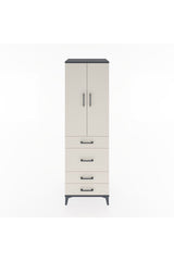 Hyperion Dolap 3 Raflı 4 Çekmeceli 2 Kapaklı 60x44x195