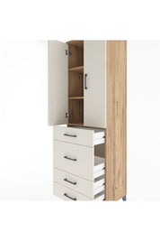 Hyperion Dolap 3 Raflı 4 Çekmeceli 2 Kapaklı 60x44x195 Çam-Aytaşı