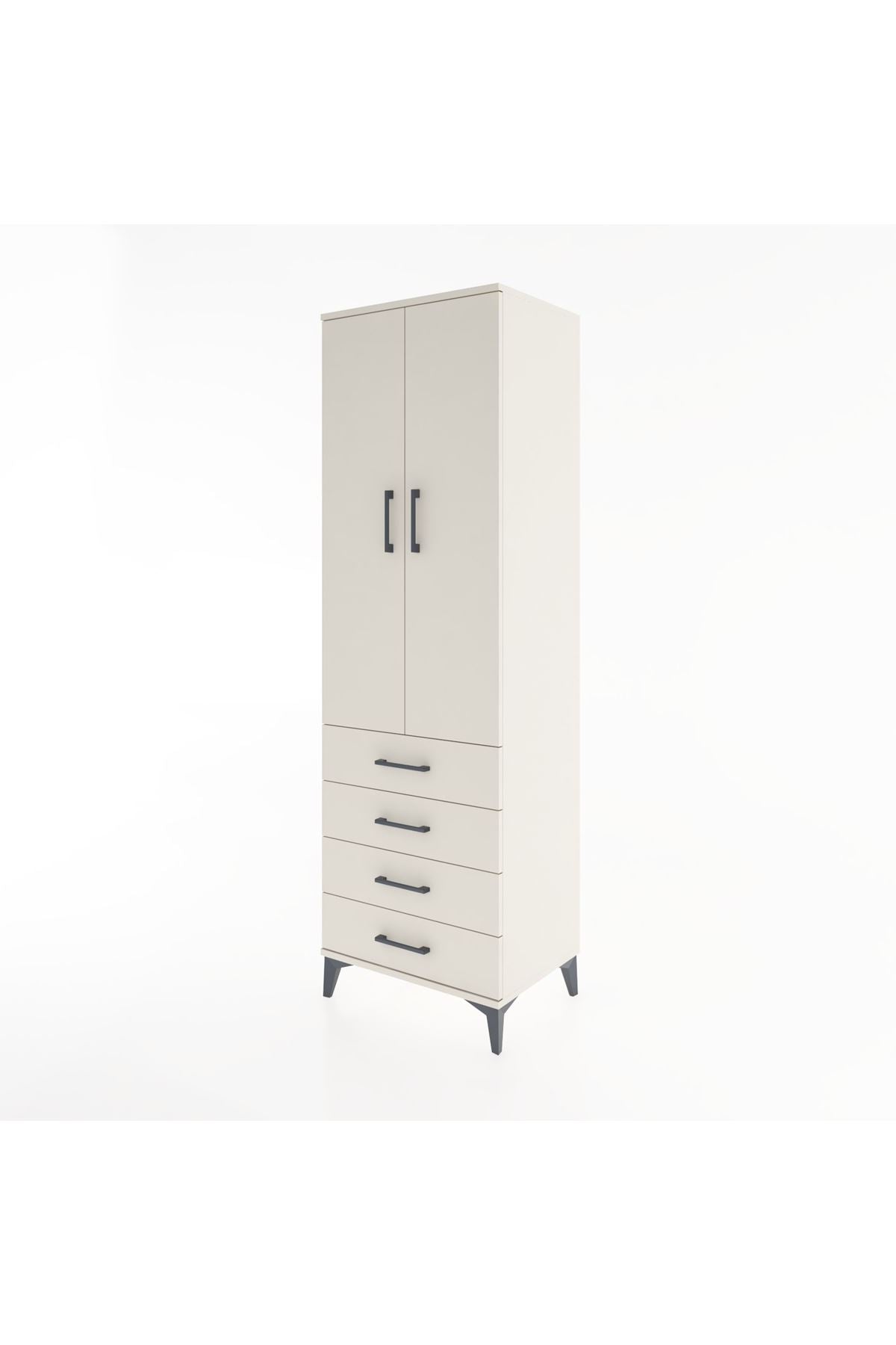 Hyperion Dolap 2 Raflı 4 Çekmeceli Tek Askılı 60x44x195 Aytaşı-Aytaşı