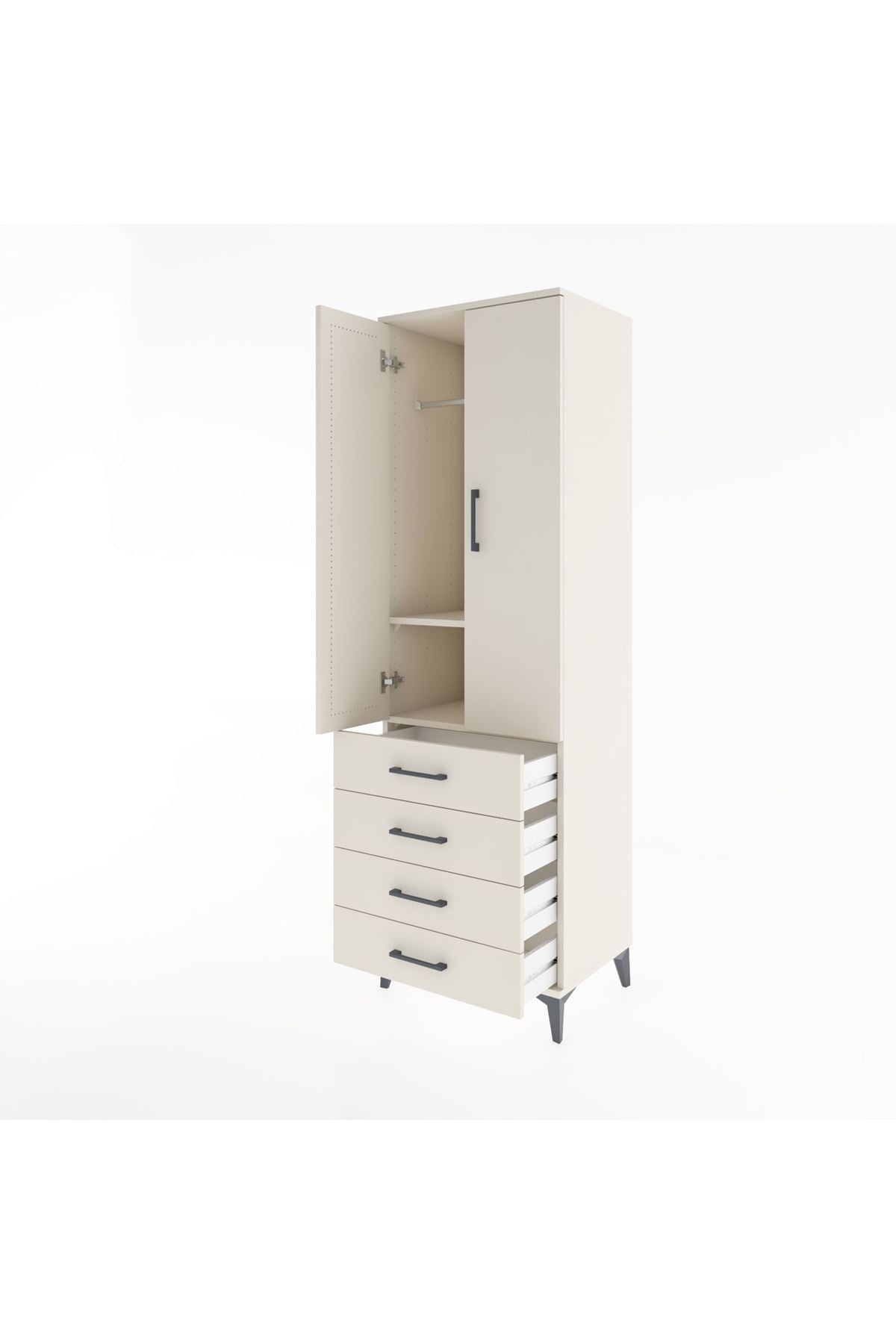 Hyperion Dolap 2 Raflı 4 Çekmeceli Tek Askılı 60x44x195 Aytaşı-Aytaşı