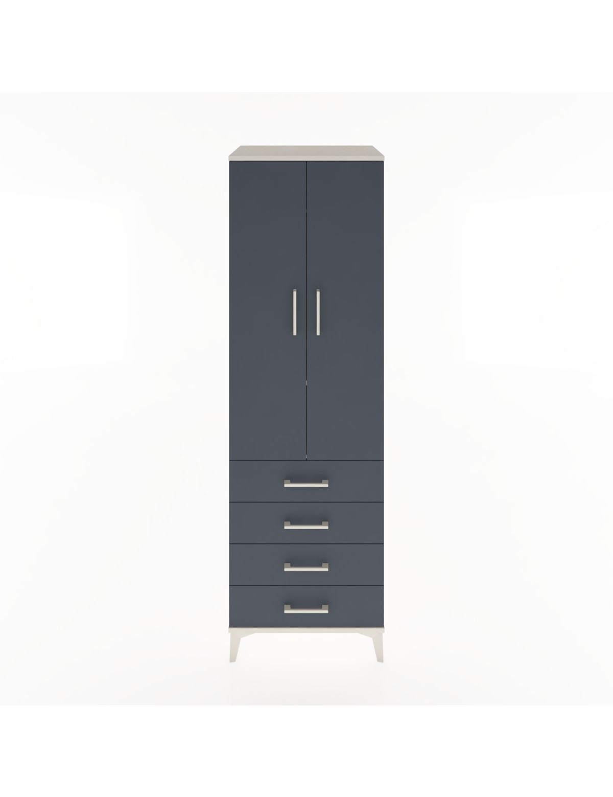 Hyperion Dolap 2 Raflı 4 Çekmeceli Tek Askılı 60x44x195 Aytaşı-Antrasit