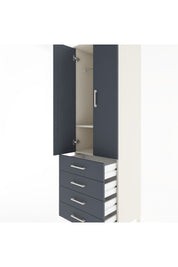 Hyperion Dolap 2 Raflı 4 Çekmeceli Tek Askılı 60x44x195 Aytaşı-Antrasit