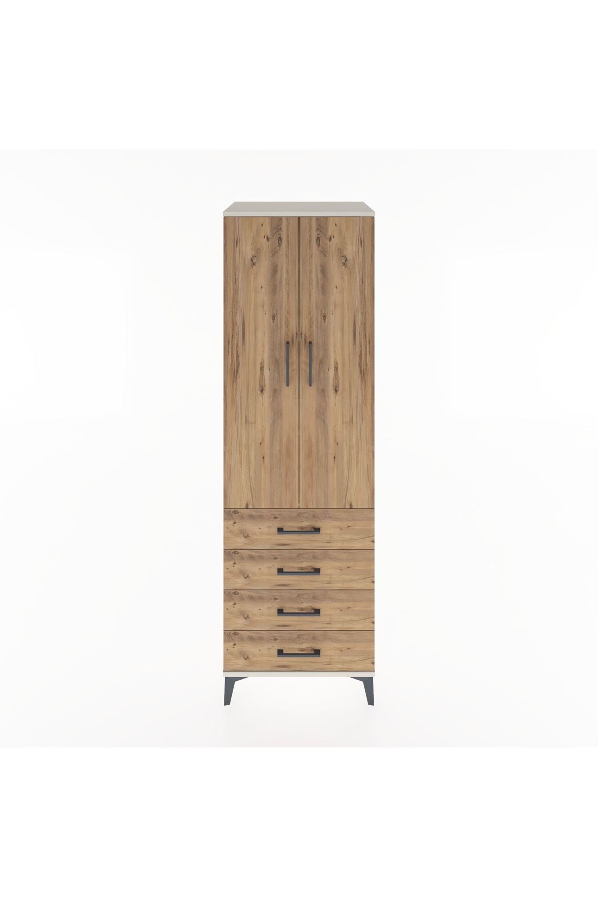 Hyperion Dolap 2 Raflı 4 Çekmeceli Tek Askılı 60x44x195 Aytaşı-Çam