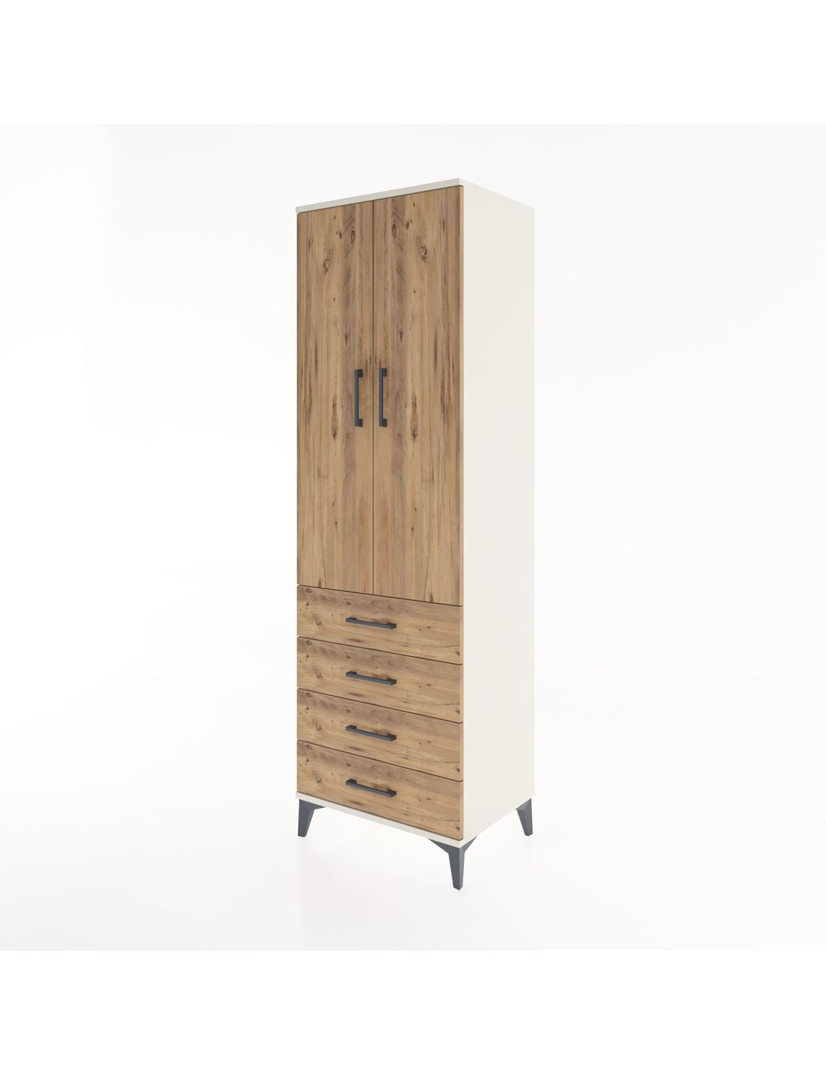 Hyperion Dolap 2 Raflı 4 Çekmeceli Tek Askılı 60x44x195 - S59M066V3B