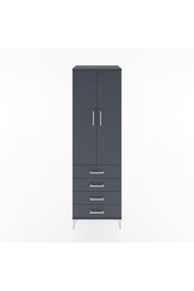 Hyperion Dolap 2 Raflı 4 Çekmeceli Tek Askılı 60x44x195 Antrasit-Antrasit