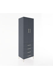 Hyperion Dolap 2 Raflı 4 Çekmeceli Tek Askılı 60x44x195 Antrasit-Antrasit