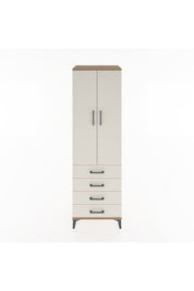 Hyperion Dolap 2 Raflı 4 Çekmeceli Tek Askılı 60x44x195 Çam-Aytaşı