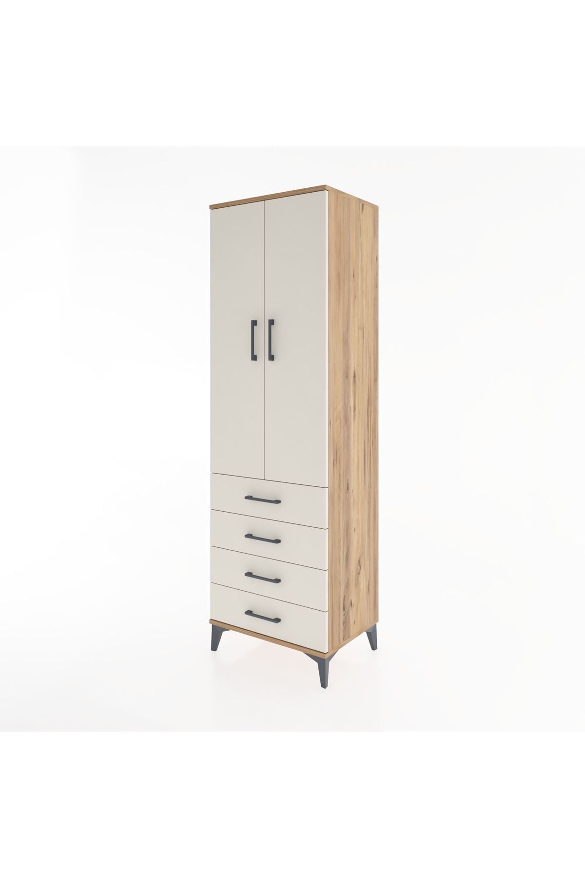 Hyperion Dolap 2 Raflı 4 Çekmeceli Tek Askılı 60x44x195 - S59M066V7B