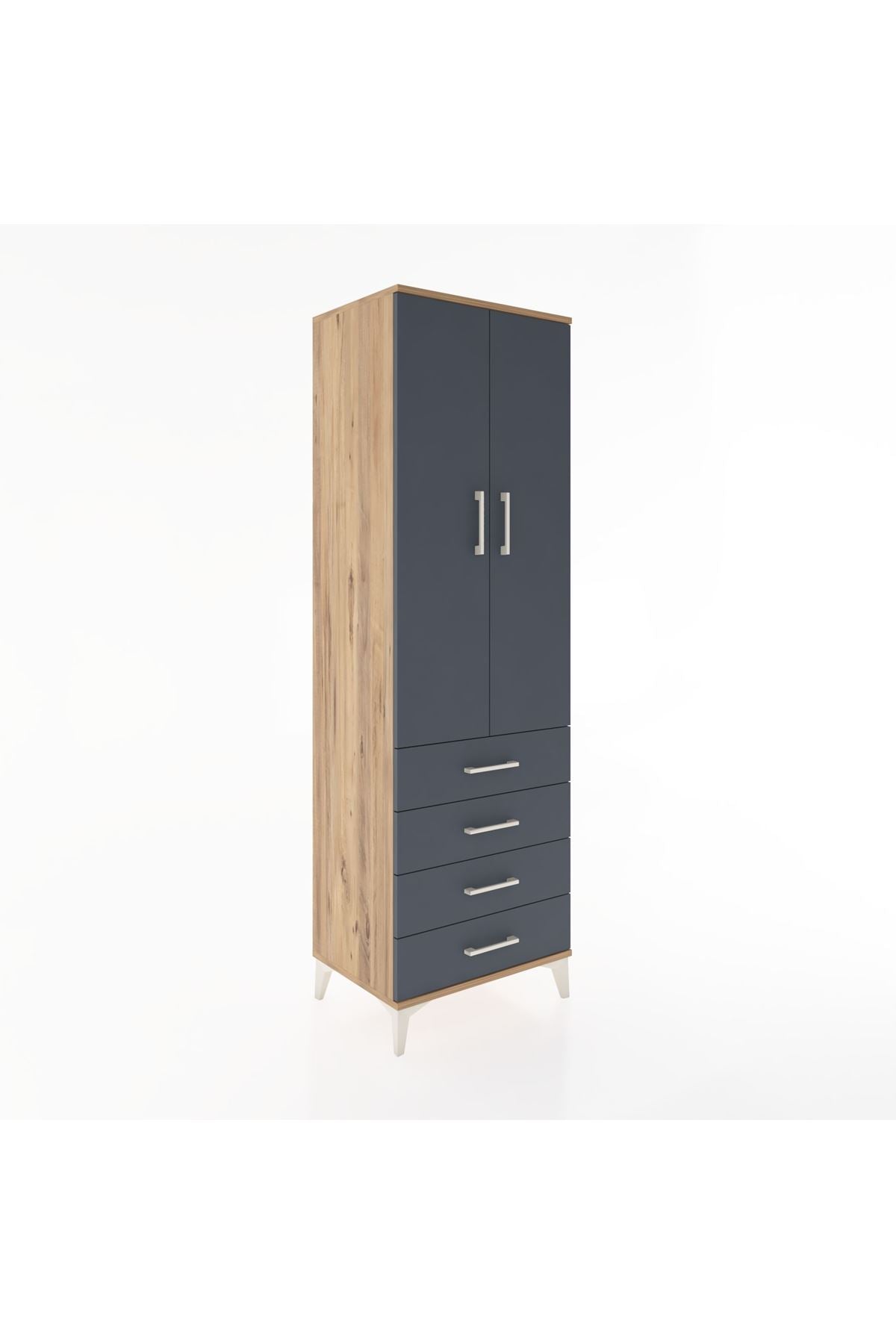 Hyperion Dolap 2 Raflı 4 Çekmeceli Tek Askılı 60x44x195 - S59M066V8B