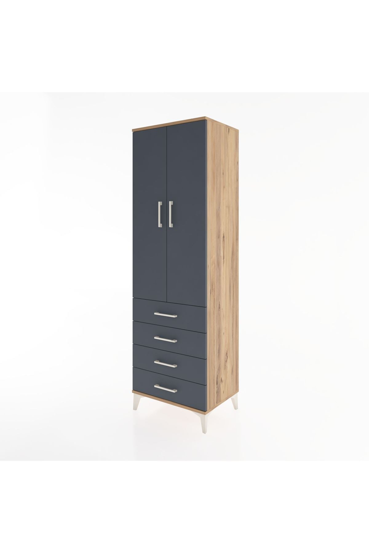 Hyperion Dolap 2 Raflı 4 Çekmeceli Tek Askılı 60x44x195 - S59M066V8B
