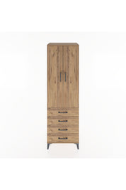 Hyperion Dolap 2 Raflı 4 Çekmeceli Tek Askılı 60x44x195 Çam-Çam