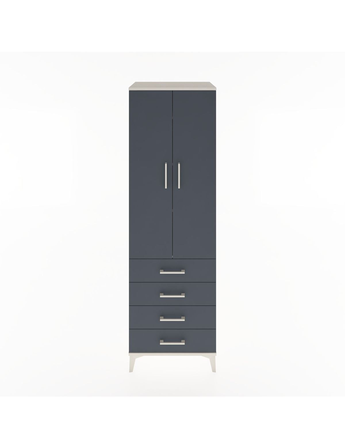 Hyperion Dolap 4 Raflı 4 Çekmeceli 2 Kapaklı 60x44x195 Aytaşı-Antrasit