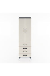 Hyperion Dolap 4 Raflı 4 Çekmeceli 2 Kapaklı 60x44x195 Antrasit-Aytaşı