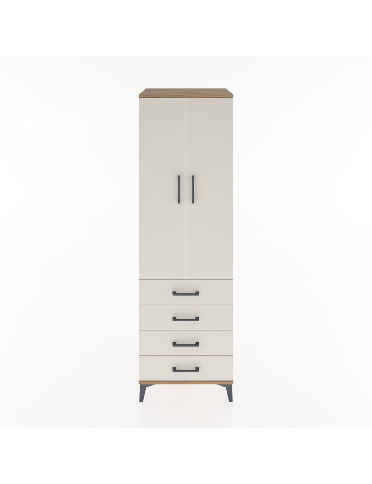 Hyperion Dolap 4 Raflı 4 Çekmeceli 2 Kapaklı 60x44x195 Çam-Aytaşı