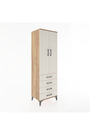 Hyperion Dolap 4 Raflı 4 Çekmeceli 2 Kapaklı 60x44x195 Çam-Aytaşı