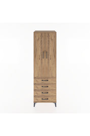 Hyperion Dolap 4 Raflı 4 Çekmeceli 2 Kapaklı 60x44x195 Çam-Çam