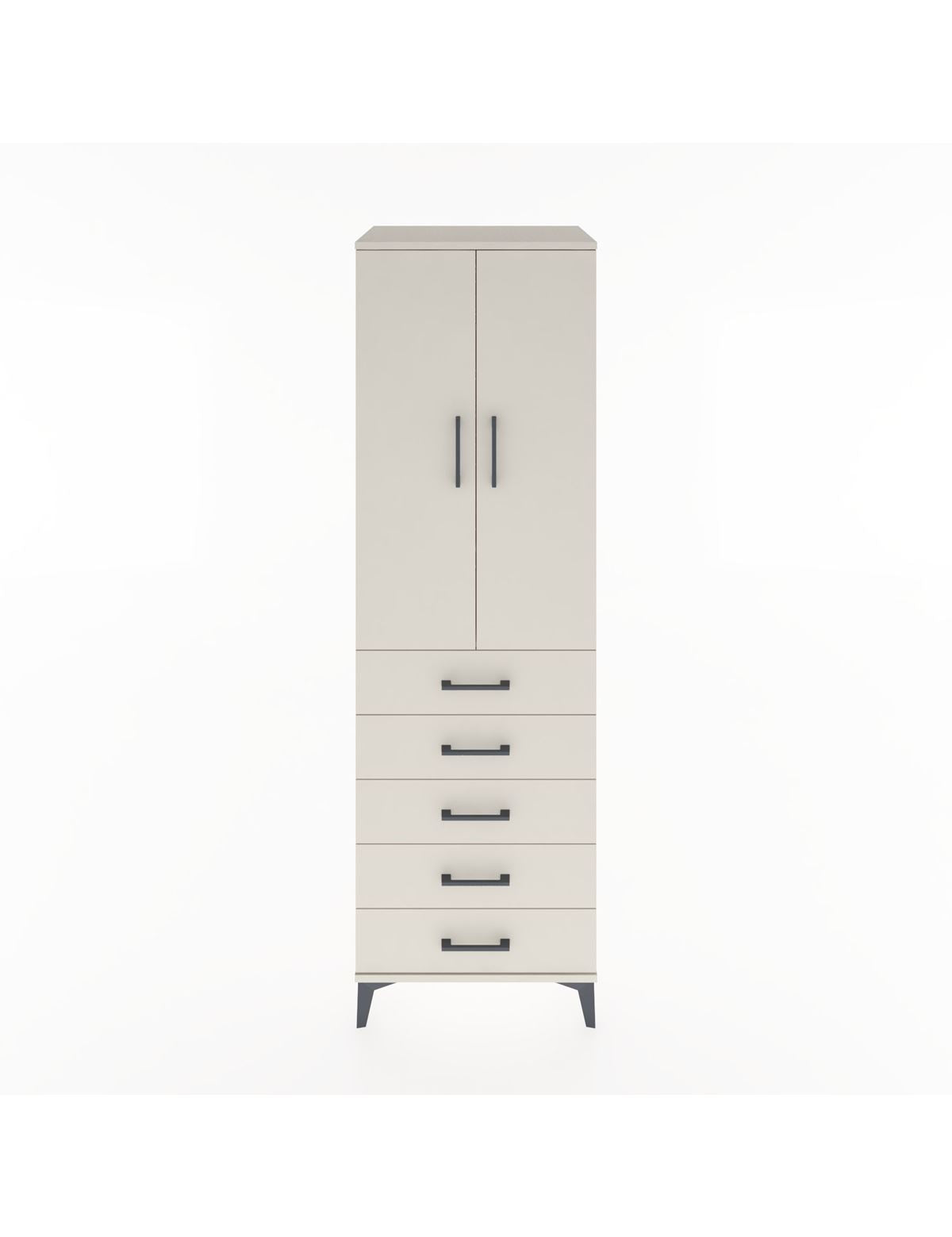 Hyperion Dolap Tek Raflı 5 Çekmeceli Tek Askılı 60x44x195 Aytaşı-Aytaşı