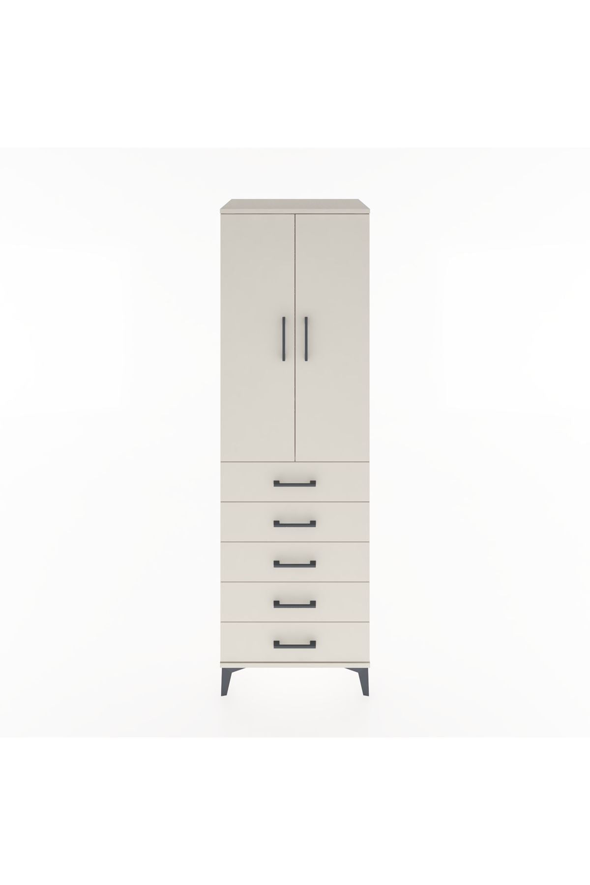 Hyperion Dolap Tek Raflı 5 Çekmeceli Tek Askılı 60x44x195 Aytaşı-Aytaşı