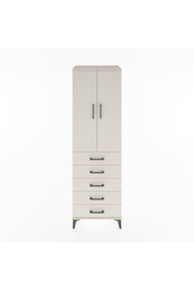 Hyperion Dolap Tek Raflı 5 Çekmeceli Tek Askılı 60x44x195 Aytaşı-Aytaşı