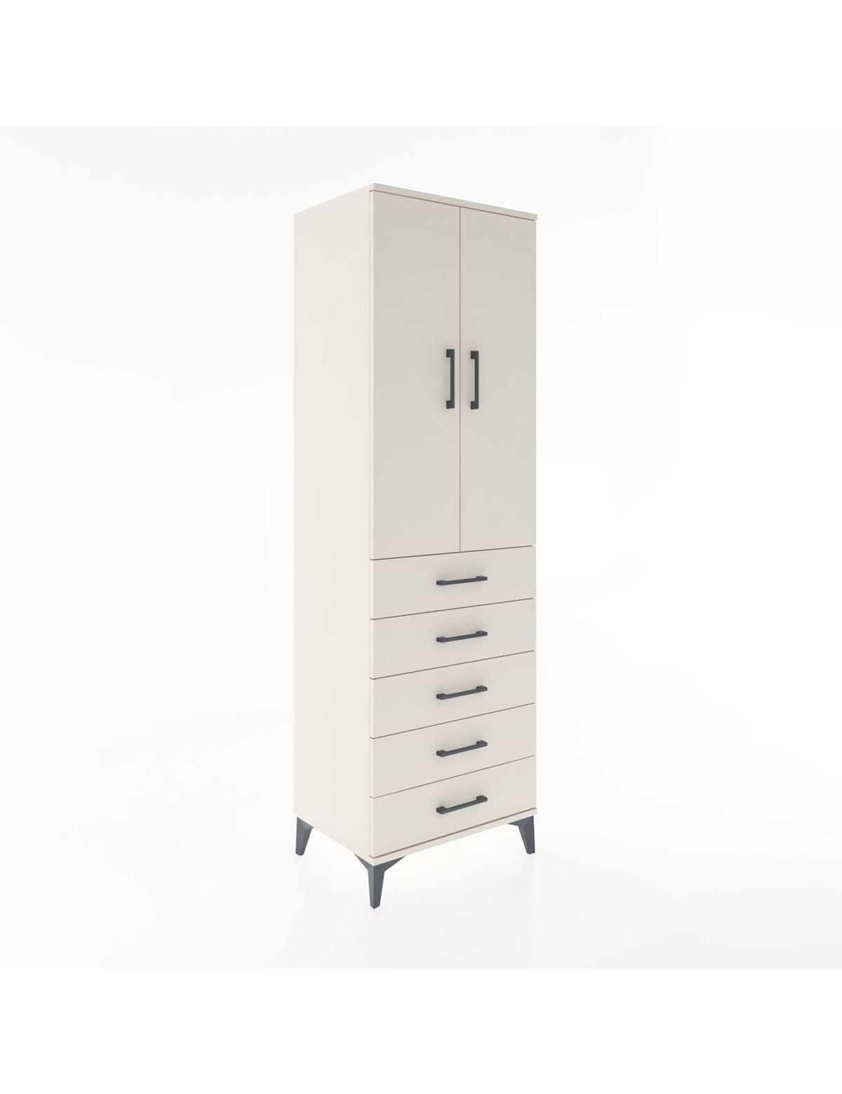 Hyperion Dolap Tek Raflı 5 Çekmeceli Tek Askılı 60x44x195 Aytaşı-Aytaşı