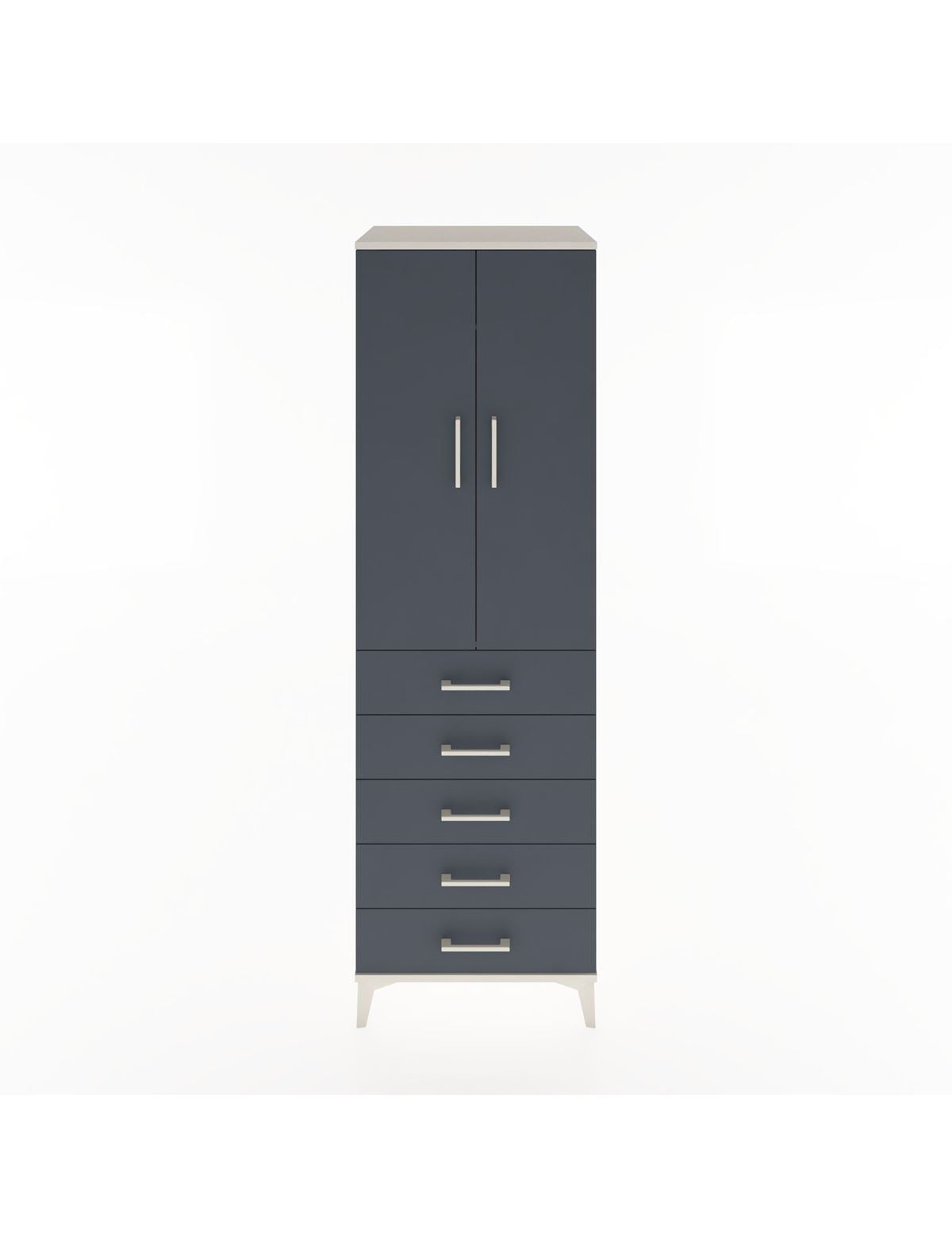 Hyperion Dolap Tek Raflı 5 Çekmeceli Tek Askılı 60x44x195 Aytaşı-Antrasit