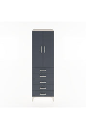 Hyperion Dolap Tek Raflı 5 Çekmeceli Tek Askılı 60x44x195 Aytaşı-Antrasit