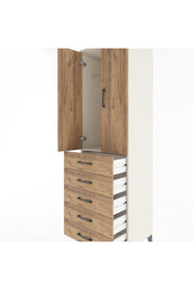Hyperion Dolap Tek Raflı 5 Çekmeceli Tek Askılı 60x44x195 Aytaşı-Çam