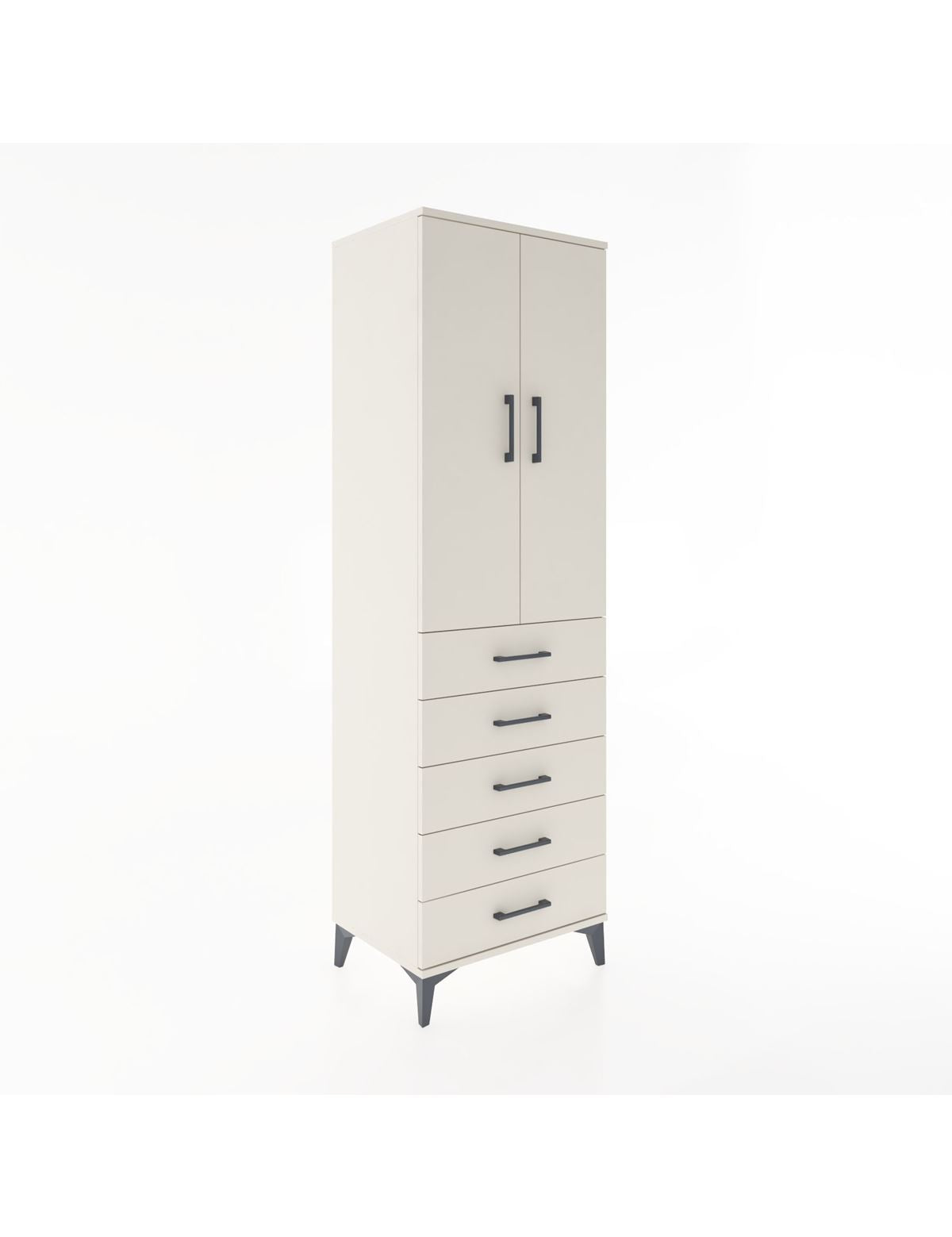 Hyperion Dolap 3 Raflı 5 Çekmeceli 2 Kapaklı 60x44x195 Aytaşı-Aytaşı