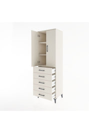 Hyperion Dolap 3 Raflı 5 Çekmeceli 2 Kapaklı 60x44x195 Aytaşı-Aytaşı
